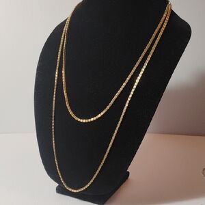 Vendome Vintage Square Line Gold Tone 50"+ Necklace In Great Condition